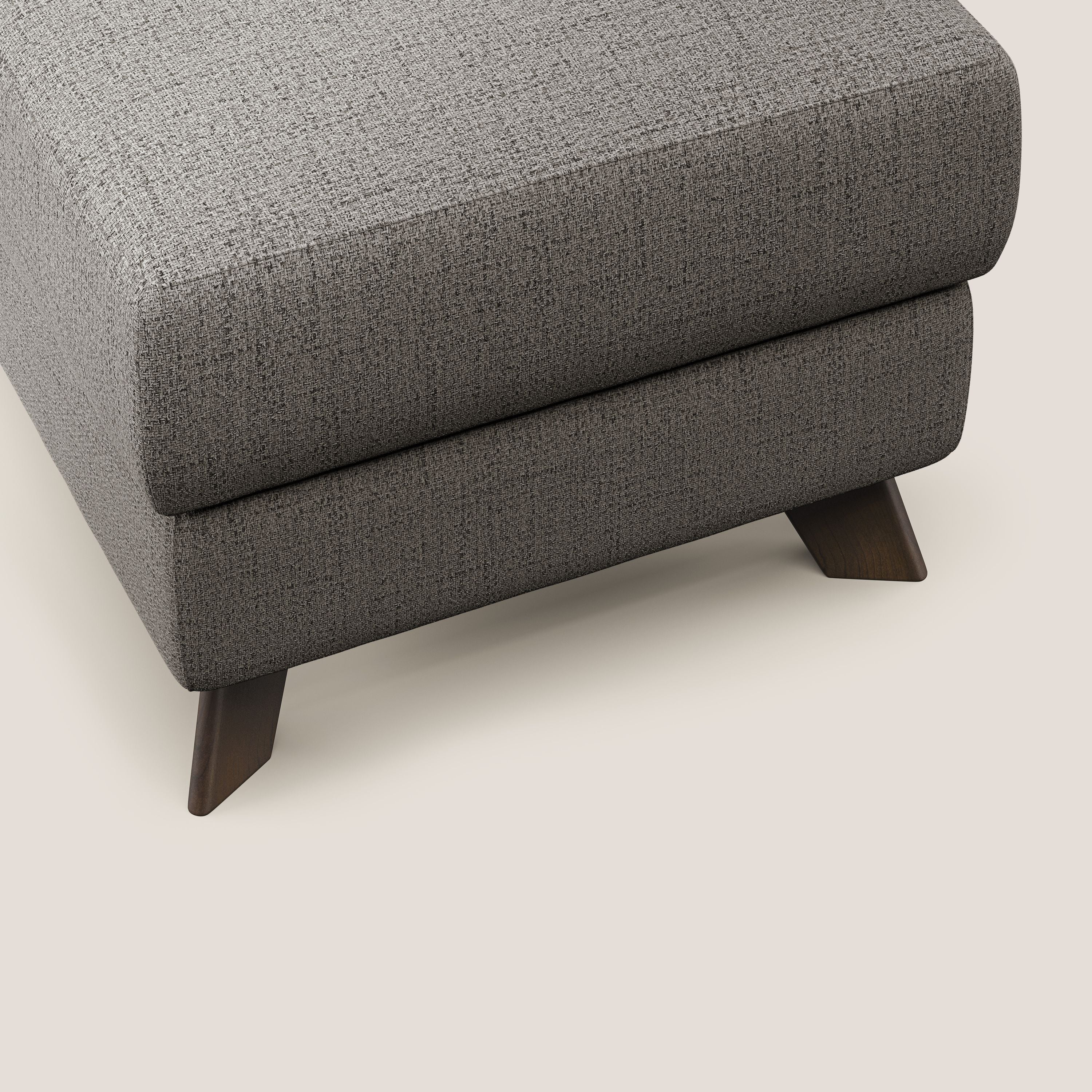 Moon Pouf contenitore e piedini alti in tessuto morbido impermeabile fiammato T03 - divani.store