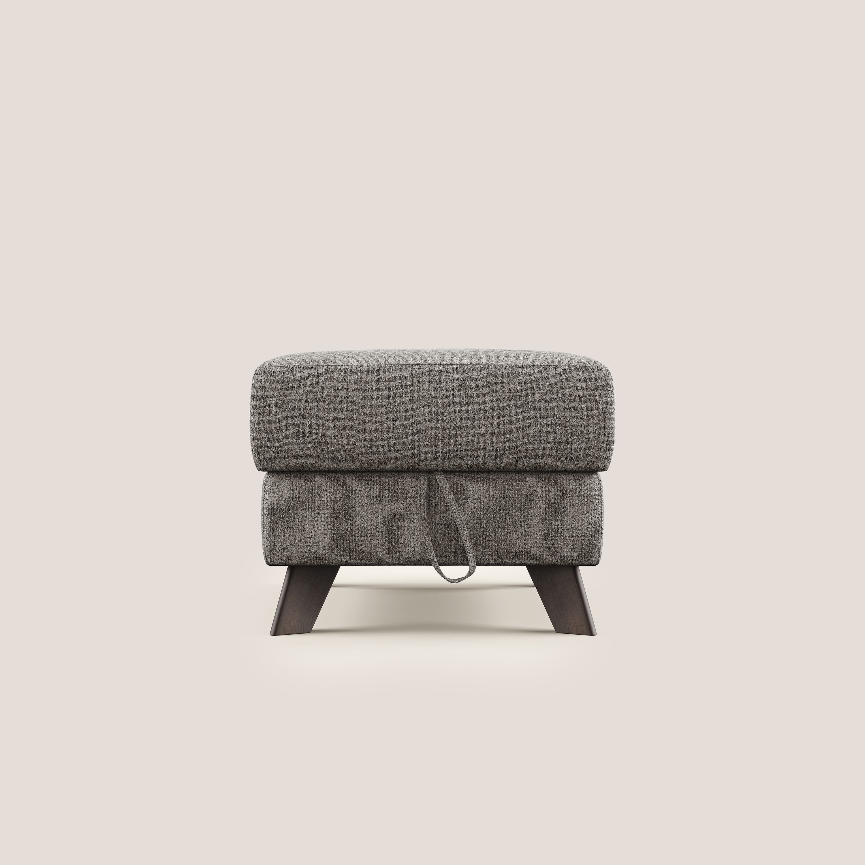 Moon Pouf contenitore e piedini alti in tessuto morbido impermeabile fiammato T03 - divani.store