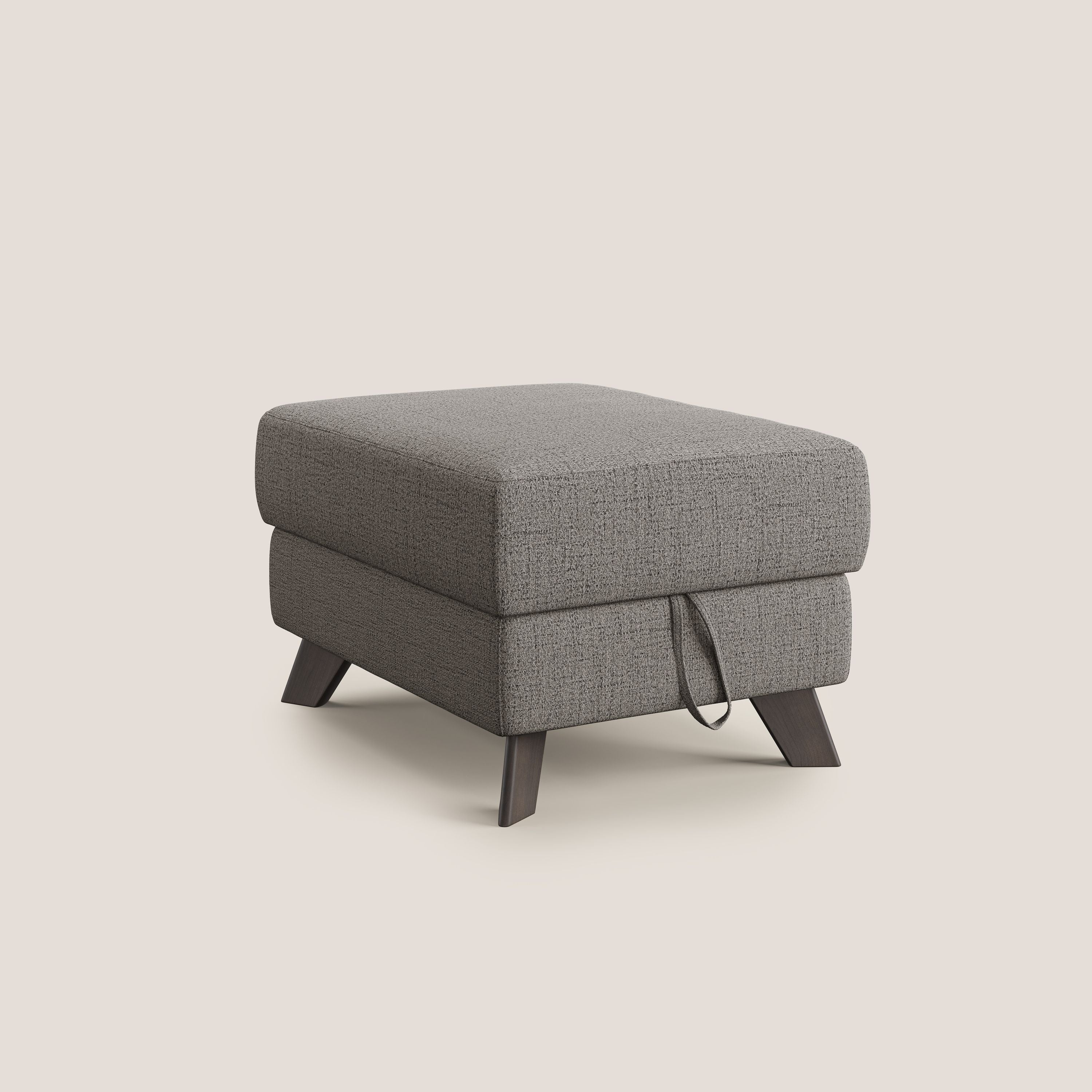 Moon Pouf contenitore e piedini alti in tessuto morbido impermeabile fiammato T03 - divani.store